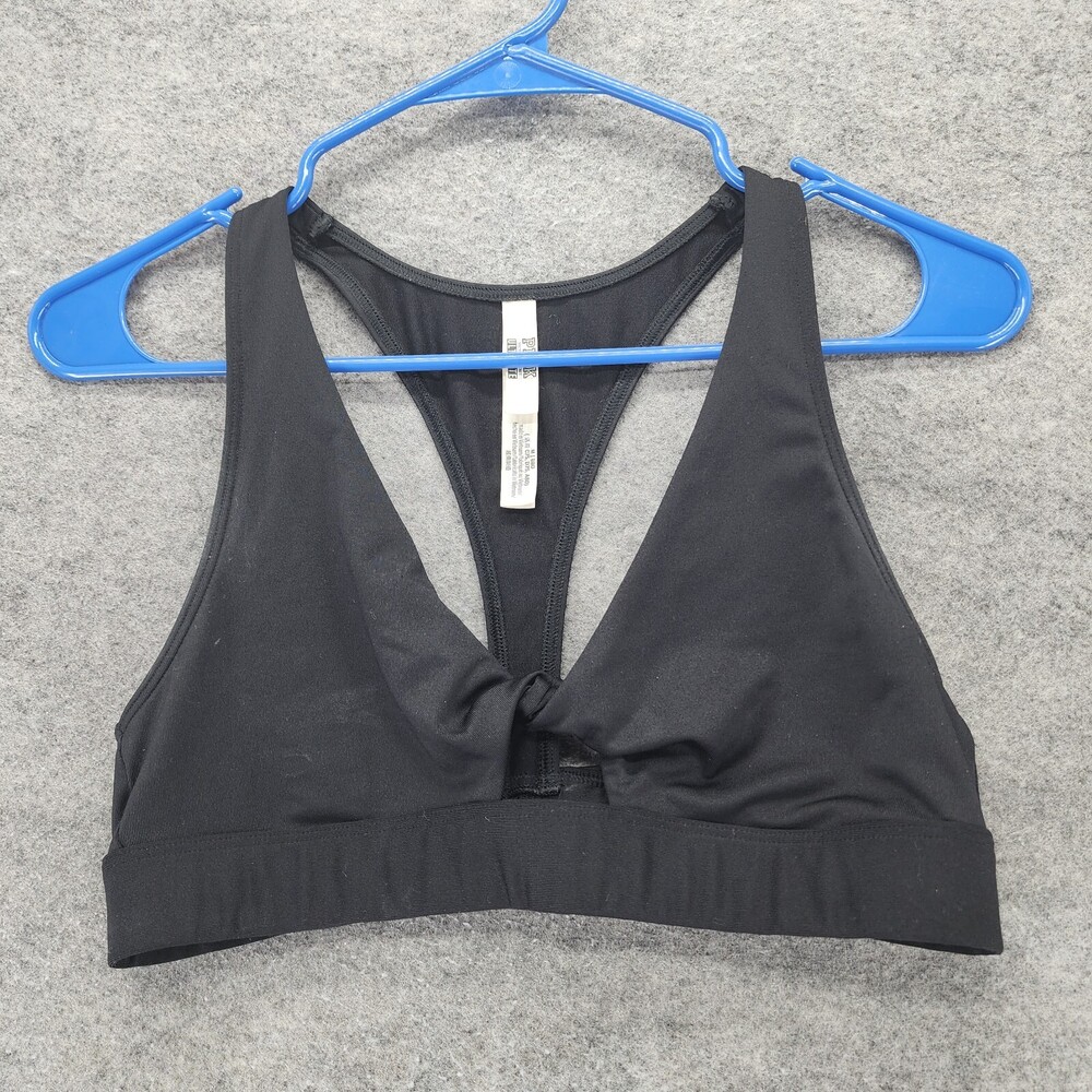 PINK Victoria Secret Sports Bra Womens Medium Ultimate Lightly Lined Black